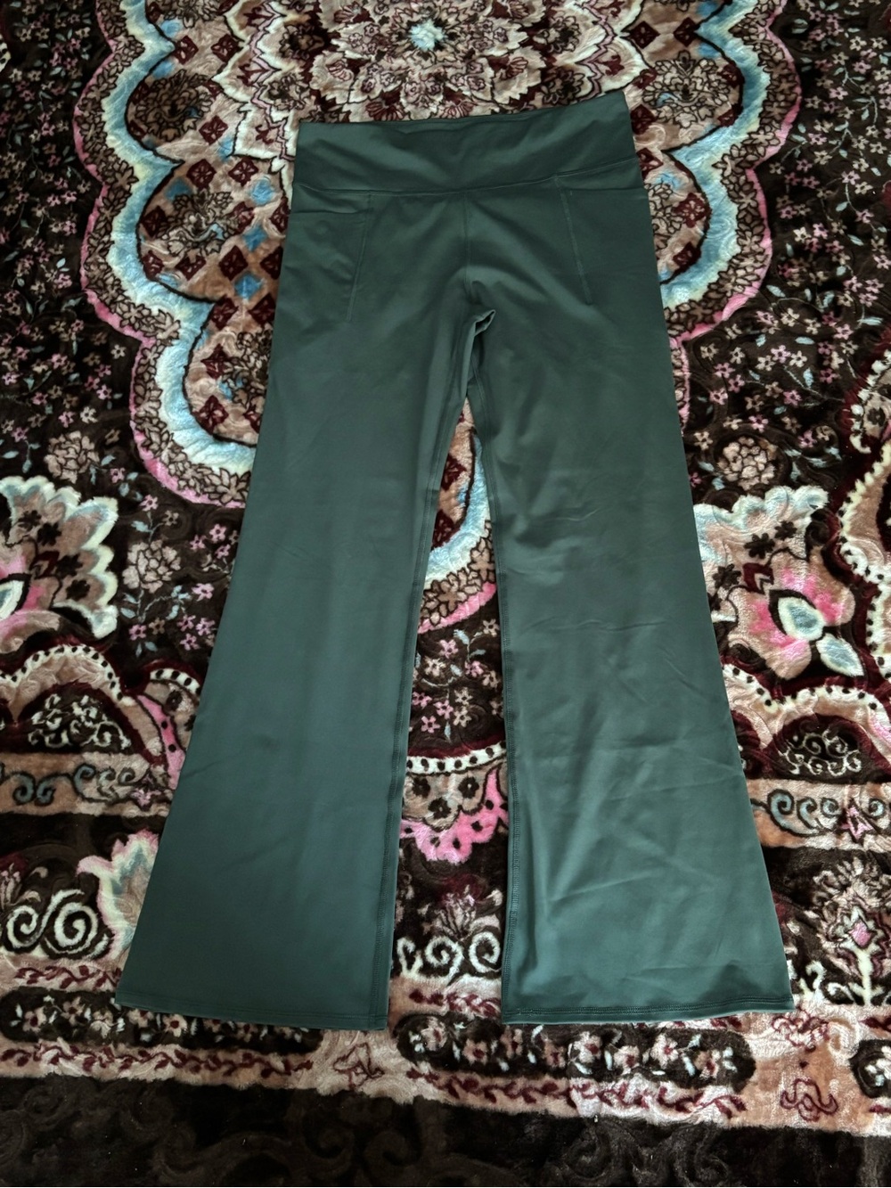 Gap High-Waist Flared Women's Pants - Dark Green Large